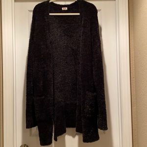 Soft black cardigan.